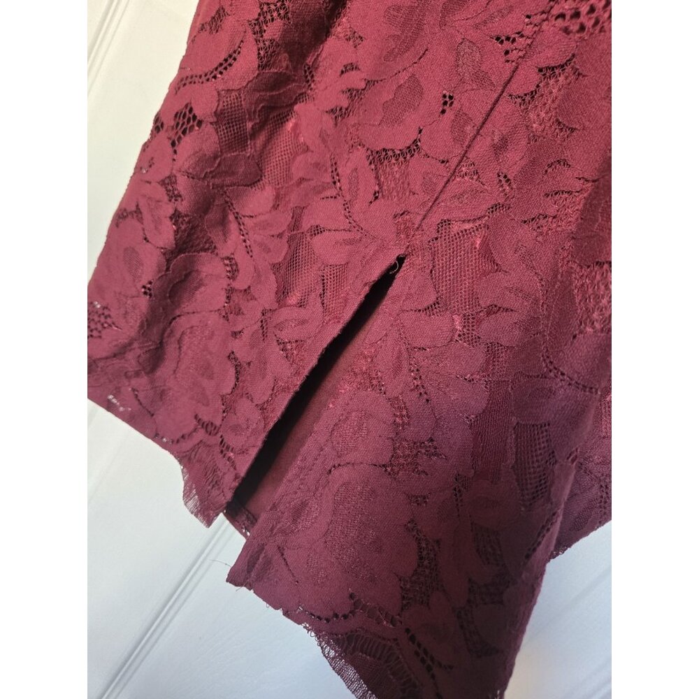 Red Lace Bodycon Pencil Sleeveless Midi Dress - Womens Size S - Picture 7 of 7